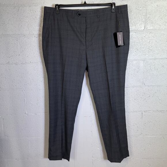 Michael Kors Men's Plaid Classic Wool-Blend Stretch Suit Pants grey 44x32 $190 - Picture 8 of 10